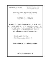 Nghiên cứu quá trình tích lũy   đào thải và ảnh hưởng của các kim loại nặng (as, cd, pb) đến hàm lượng cortisol trong cá điêu hồng (oreochromis sp ) (tt)