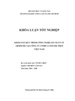   KHẢO SÁT QUY TRÌNH CÔNG NGHỆ SẢN XUẤT TỦ ARMOI RE TẠI CÔNG TY TNHH LATITUDE TREE   VIỆT NAM    