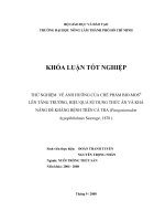 THỬ NGHIỆM  VỀ ẢNH HƯỞNG CỦA CHẾ PHẨM BIOMOS  LÊN TĂNG TRƯỞNG, HIỆU QUẢ SỬ DỤNG THỨC ĂN VÀ KHẢ  NĂNG ĐỀ KHÁNG BỆNH TRÊN CÁ TRA (Pangasianodon hypophthalmus Sauvage, 1878 )   ®