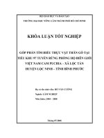 GÓP PHẦN TÌM HIỂU THỰC VẬT THÂN GỖ TẠI TIỂU KHU 97 TUYẾN RỪNG PHÒNG HỘ BIÊN GIỚI  VIỆT NAM CAM PUCHIA – XÃ LỘC TẤN   HUYỆN LỘC NINH – TỈNH BÌNH PHƯỚC     