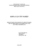   KHẢO SÁT KHẢ NĂNG SINH SẢN CỦA HEO NÁI THUỘC MỘT SỐ NHÓM GIỐNG Ở XÍ NGHIỆP CHĂN NUÔI   XUÂN PHÚ, TỈNH ĐỒNG NAI      