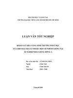 KHẢO SÁT KHẢ NĂNG SINH TRƯỞNG PHÁT DỤC CỦA HEO HẬU BỊ CÁI THUỘC MỘT SỐ NHÓM GIỐNG TẠI  XÍ NGHIỆP HEO GIỐNG ĐÔNG Á  