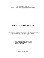    NGHIÊN CỨU MỘT SỐ YẾU TỐ ẢNH HƯỞNG ĐẾN NHUỘM MÀU VÀ TIÊU HAO MÀU CỦA GIÂY CARTON   TẠI CTCP GIẤY AN BÌNH  