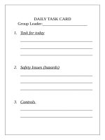 G0028 DAILY TASK CARD  Mẫu an toàn xây dựng 