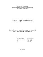       ẢNH HƯỞNG CỦA VIỆC BỔ SUNG BỘT LÁ KHOAI MÌ TRÊN TĂNG TRƯỞNG CỦA THỎ LAI 