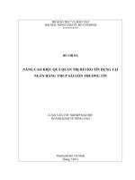 NÂNG CAO HIỆU QUẢ QUẢN TRỊ RỦI RO TÍN DỤNG TẠI NGÂN HÀNG TMCP SÀI GÒN THƯƠNG TÍN     