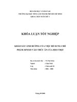 KHẢO SÁT ẢNH HƯỞNG CỦA VIỆC BỔ SUNG CHẾ PHẨM MFEED VÀO THỨC ĂN CỦA HEO THỊT   