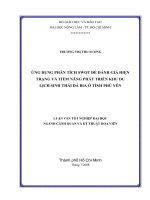   ỨNG DỤNG PHÂN TÍCH SWOT ĐỂ ĐÁNH GIÁ HIỆN TRẠNG VÀ TIỀM NĂNG PHÁT TRIỂN KHU DU  LỊCH SINH THÁI ĐÁ BIA Ở TỈNH PHÚ YÊN    