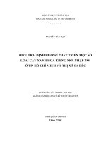 ĐIỀU TRA, ĐỊNH HƯỚNG PHÁT TRIỂN MỘT SỐ LOÀI CÂY XANH HOA KIỂNG MỚI NHẬP NỘI   Ở TP. HỒ CHÍ MINH VÀ THỊ XÃ SA ĐÉC   