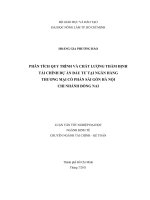 PHÂN TÍCH QUY TRÌNH VÀ CHẤT LƯỢNG THẨM ĐỊNH  TÀI CHÍNH DỰ ÁN ĐẦU TƯ TẠI NGÂN HÀNG  THƯƠNG MẠI CỔ PHẦN SÀI GÒN HÀ NỘI  CHI NHÁNH ĐỒNG NAI  