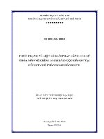   THỰC TRẠNG VÀ MỘT SỐ GIẢI PHÁP NÂNG CAO SỰ THỎA MÃN VỀ CHÍNH SÁCH ĐÃI NGỘ NHÂN SỰ TẠI  CÔNG TY CỔ PHẦN XNK HOÀNG SINH       