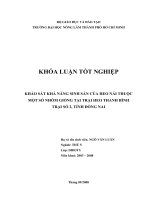     KHẢO SÁT KHẢ NĂNG SINH SẢN CỦA HEO NÁI THUỘC MỘT SỐ NHÓM GIỐNG TẠI TRẠI HEO THANH BÌNH  TRẠI SỐ 2, TỈNH ĐỒNG NAI   
