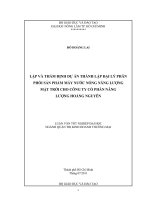 LẬP VÀ THẨM ĐỊNH DỰ ÁN THÀNH LẬP ĐẠI LÝ PHÂN PHỐI SẢN PHẨM MÁY NƯỚC NÓNG NĂNG LƯỢNG  MẶT TRỜI CHO CÔNG TY CỔ PHẦN NĂNG LƯỢNG HOÀNG NGUYÊN    