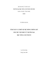 TÍNH TOÁN VÀ THIẾT KẾ HỆ THỐNG THÔNG GIÓ   CHO THƯ VIỆN ĐIỆN TỬ TRƯỜNG ĐẠI   HỌC NÔNG LÂM TP.HCM 