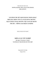   GIẢI PHÁP THU HÚT KHÁCH HÀNG TRONG HOẠT ĐỘNG HUY ĐỘNG VỐN CỦA NGÂN HÀNG THƯƠNG  MẠI CỔ PHẦN NGOẠI THƯƠNG VIỆT NAM CHI NHÁNH THỦ ĐỨC – PHÒNG GIAO DỊCH TAM BÌNH      