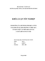 ẢNH HƯỞNG CỦA CHẾ PHẨM SINH HỌC ACTIVE CLEANER LÊN SỰ SINH TRƯỞNG VÀ HIỆU QUẢ   SỬ DỤNG THỨC ĂN TRÊN HEO CON SAU  CAI SỮA ĐẾN 56 NGÀY TUỔI   