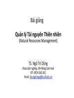 Slide bài giảng môn quản lý tài nguyên thiên nhiên