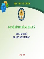 BÀI GIẢNG CƠ SỞ HÌNH THÀNH GIÁ CẢ - HỌC VIỆN TÀI CHÍNH