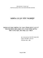    KHẢO SÁT ĐẶC ĐIỂM CẤU TẠO, TÍNH CHẤT VẬT LÝ THÀNH PHẦN HÓA HỌC CỦA TẦM VÔNG RỪNG  TRE VÀNG SỌC, BÁT ĐỘ, LỤC TRÚC  
