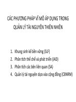 Slide bài giảng môn quản lý tài nguyên thiên nhiên: Phân tích sinh kế