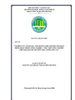     “NGHIÊN CỨU, ĐÁNH GIÁ ẢNH HƯỞNG MÔI TRƯỜNG DO HOẠT ĐỘNG PHÁT TRIỂN CÔNG NGHIỆP – TIỂU THỦ CÔNG NGHIỆP  TRÊN ĐỊA BÀN HUYỆN ĐỨC HÒA, TỈNH LONG AN” 
