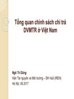 Slide bài giảng môn quản lý tài nguyên thiên nhiên: Chi trả dịch vụ môi trường rừng