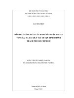 ĐÁNH GIÁ NĂNG SUẤT VÀ CHI PHÍ SẢN XUẤT RAU AN TOÀN TẠI XÃ TÂN QUÝ TÂY HUYỆN BÌNH CHÁNH  THÀNH PHỐ HỒ CHÍ MINH  