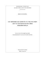 XÁC ĐỊNH HIỆU QUẢ KINH TẾ CỦA NHÀ MÁY ĐIỆN GIÓ VĂN THANH HUYỆN BẮC BÌNH   TỈNH BÌNH THUẬN 
