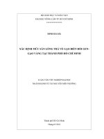 XÁC ĐỊNH MỨC SẴN LÒNG TRẢ VỀ GẠO BIẾN ĐỔI GEN GẠO VÀNG TẠI THÀNH PHỐ HỒ CHÍ MINH  