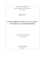 KẾ TOÁN NGHIỆP VỤ HUY ĐỘNG VỐN TẠI NGÂN HÀNG   TMCP KIÊN LONG – CHI NHÁNH BÌNH DƯƠNG  