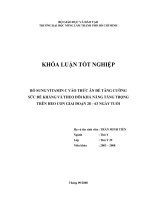     BỔ SUNG VITAMIN C VÀO THỨC ĂN ĐỂ TĂNG CƯỜNG SỨC ĐỀ KHÁNG VÀ THEO DÕI KHẢ NĂNG TĂNG TRỌNG  TRÊN HEO CON GIAI ĐOẠN 28 – 63 NGÀY TUỔI 