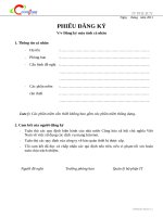 Phiếu đăng kí máy tính cá nhân  Phiếu xây dựng 