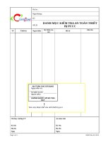 G0023 Danh mục kiểm tra an toàn thiết bị PCCC  Mẫu an toàn xây dựng 