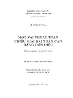 Một vài thuật toán chiếu giải bài toán cân bằng đơn điệu ( Luận văn thạc sĩ)