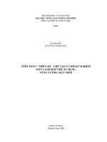 TÍNH TOÁN  THIẾT KẾ  CHẾ TẠO VÀ KHẢO NGHIỆM MÁY LẠNH HẤP THỤ SỬ DỤNG   NĂNG LƯỢNG MẶT TRỜI     