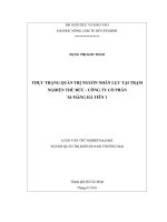 THỰC TRẠNG QUẢN TRỊ NGUỒN NHÂN LỰC TẠI TRẠM NGHIỀN THỦ ĐỨC  CÔNG TY CỔ PHẦN   XI MĂNG HÀ TIÊN 1  