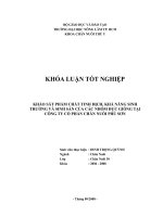        KHẢO SÁT PHẨM CHẤT TINH DỊCH, KHẢ NĂNG SINH TRƯỞNG VÀ SINH SẢN CỦA CÁC NHÓM ĐỰC GIỐNG TẠI  CÔNG TY CỔ PHẦN CHĂN NUÔI PHÚ SƠN 