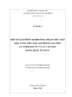MỘT SỐ GIẢI PHÁP MARKETING NHẰM THÚC ĐẨY KHẢ NĂNG TIÊU THỤ SẢN PHẨM TẠI CÔNG  TY TNHH ĐẦU TƯ VÀ TƯ VẤN XÂY DỰNG QUỐC TẾ (ICCI) 