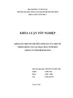 KHẢO SÁT MỘT SỐ CHỈ TIÊU SINH SẢN CỦA MỘT SỐ NHÓM GIỐNG NÁI TẠI TRẠI CHĂN NUÔI HEO   GIỐNG 29 TỈNH BÌNH DƯƠNG    
