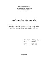    KHẢO SÁT SỰ ẢNH HƯỞNG CỦA CÁC CÔNG THỨC THỨC ĂN LÊN SỰ TĂNG TRỌNG CỦA THỎ THỊT    