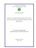   KHẢO SÁT  ĐÁNH GIÁ HIỆN TRẠNG SỬ DỤNG ĐẤT  SẢN XUẤT HOA KIỀNG TẠI HUYỆN THUẬN AN TỈNH  BÌNH DƯƠNG      