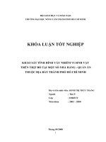 KHẢO SÁT TÌNH HÌNH VẤY NHIỄM VI SINH VẬT  TRÊN THỊT BÒ TẠI MỘT SỐ NHÀ HÀNG  QUÁN ĂN                     THUỘC ĐỊA BÀN THÀNH PHỐ HỒ CHÍ MINH   