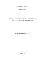   THIẾT LẬP VÀ THẨM ĐỊNH KẾ HOẠCH KINH DOANH QUÁN CAFE SÂN VƯỜN “CHUÔNG GIÓ”      