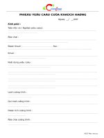 Phiếu yêu cầu của khách hàng  hành chính xây dựng