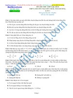 Đề thi thử THPT 2018 môn Lí Trường THPT chuyên Nguyễn Trãi Hải Dương Lần 1 File word Có đáp án Có lời giải chi tiết