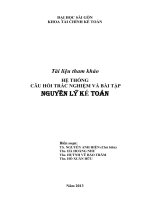 Tài liệu tham khảo HỆ THỐNG CÂU HỎI TRẮC NGHIỆM VÀ BÀI TẬP NGUYÊN LÝ KẾ TOÁN