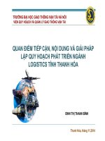 QUAN ĐIỂM TIẾP CẬN, NỘI DUNG VÀ GIẢI PHÁP LẬP QUY HOẠCH PHÁT TRIỂN NGÀNH LOGISTICS TỈNH THANH HÓA
