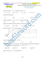 Đề thi thử THPT 2018 môn Toán Viện KT TM QT ĐH Ngoại Thương Hà Nội Lần 1  File word Có đáp án Có lời giải chi tiết