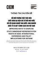 CHUYÊN ĐỀ ĐỔI MỚI PHƯƠNG THỨC THỰC HIỆN CHỨC NĂNG ĐẠI DIỆN CHỦ SỞ HỮU NHÀ NƯỚC ĐỐI VỚI DOANH NGHIỆP NHÀ NƯỚC: KINH NGHIỆM QUỐC TẾ VÀ GỢI Ý CHÍNH SÁCH CHO VIỆT NAM