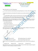 Đề thi thử THPT 2018 môn Lí Sở GDĐT Thái Bình File word Có đáp án Có lời giải chi tiết